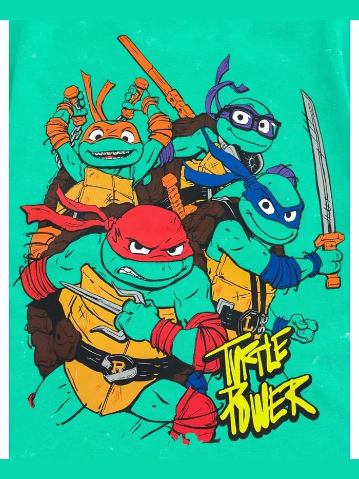 Комплект: футболка и шорты из френч терри TEENAGE MUTANT NINJA TURTLES — изображение 6 из 7, зеленый