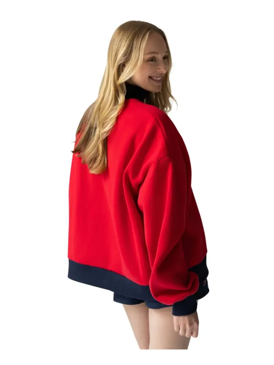 Женский свитшот с принтом USA Mock Neck Sweatshirt The Happy Camp3r — изображение 5 из 7, красный