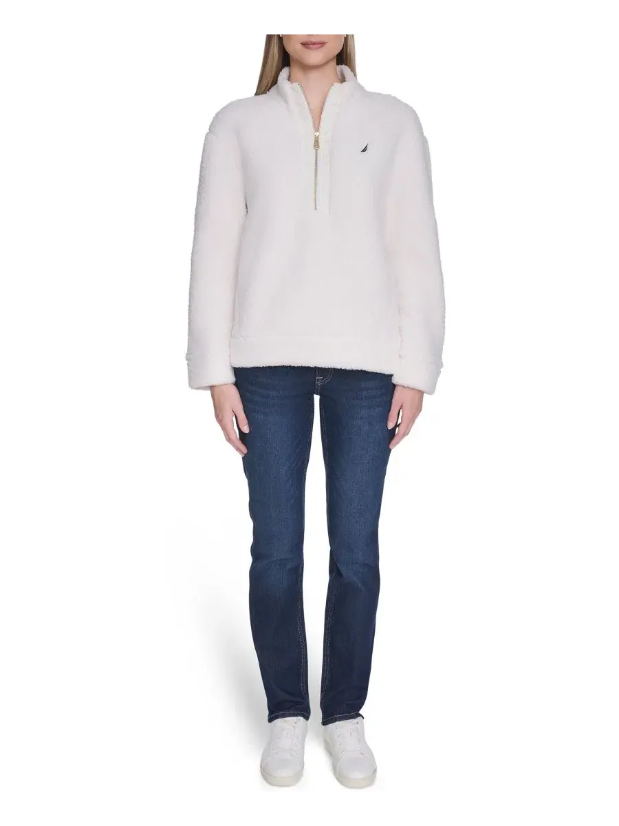 Женская куртка из флиса с высоким воротником Soft Ivory Nautica — изображение 1 из 5, слоновая кость