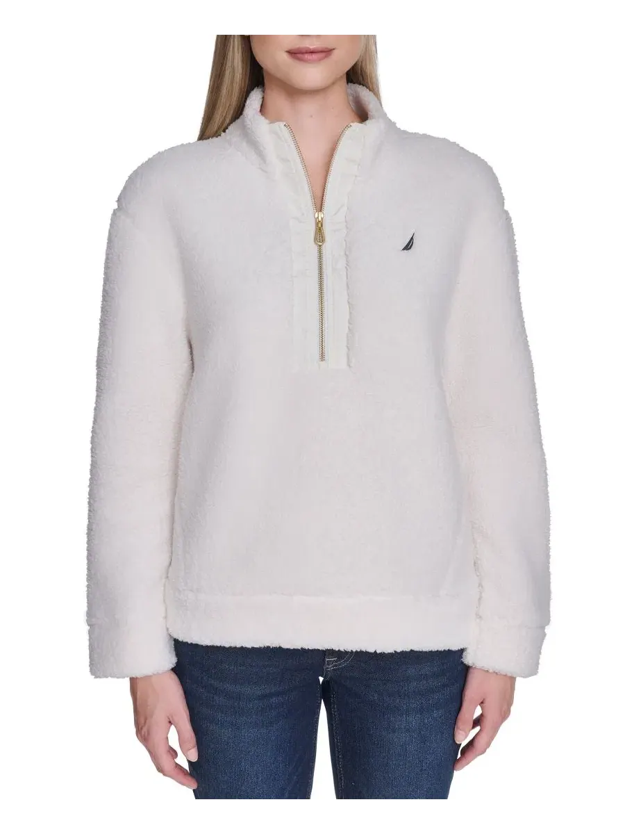 Женская куртка из флиса с высоким воротником Soft Ivory Nautica — изображение 2 из 5, слоновая кость