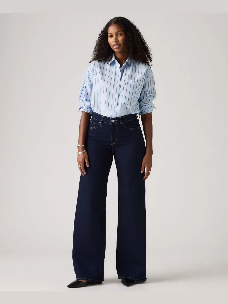 Женские джинсы 318 Shaping Stellar-Stretch Wide-Leg Jeans, длина штанин 30 дюймов Levi's