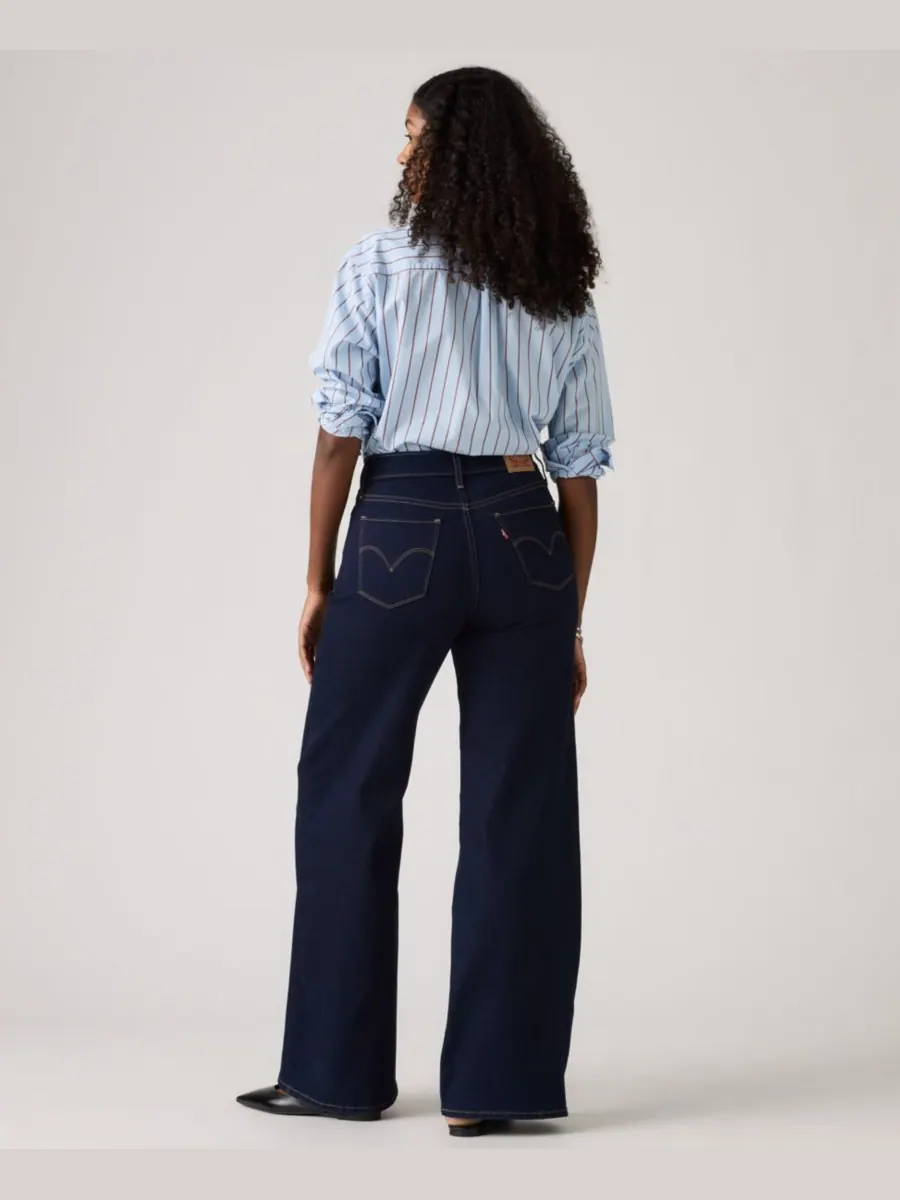 Женские джинсы 318 Shaping Stellar-Stretch Wide-Leg Jeans, длина штанин 30 дюймов Levi's — изображение 3 из 5, голубой