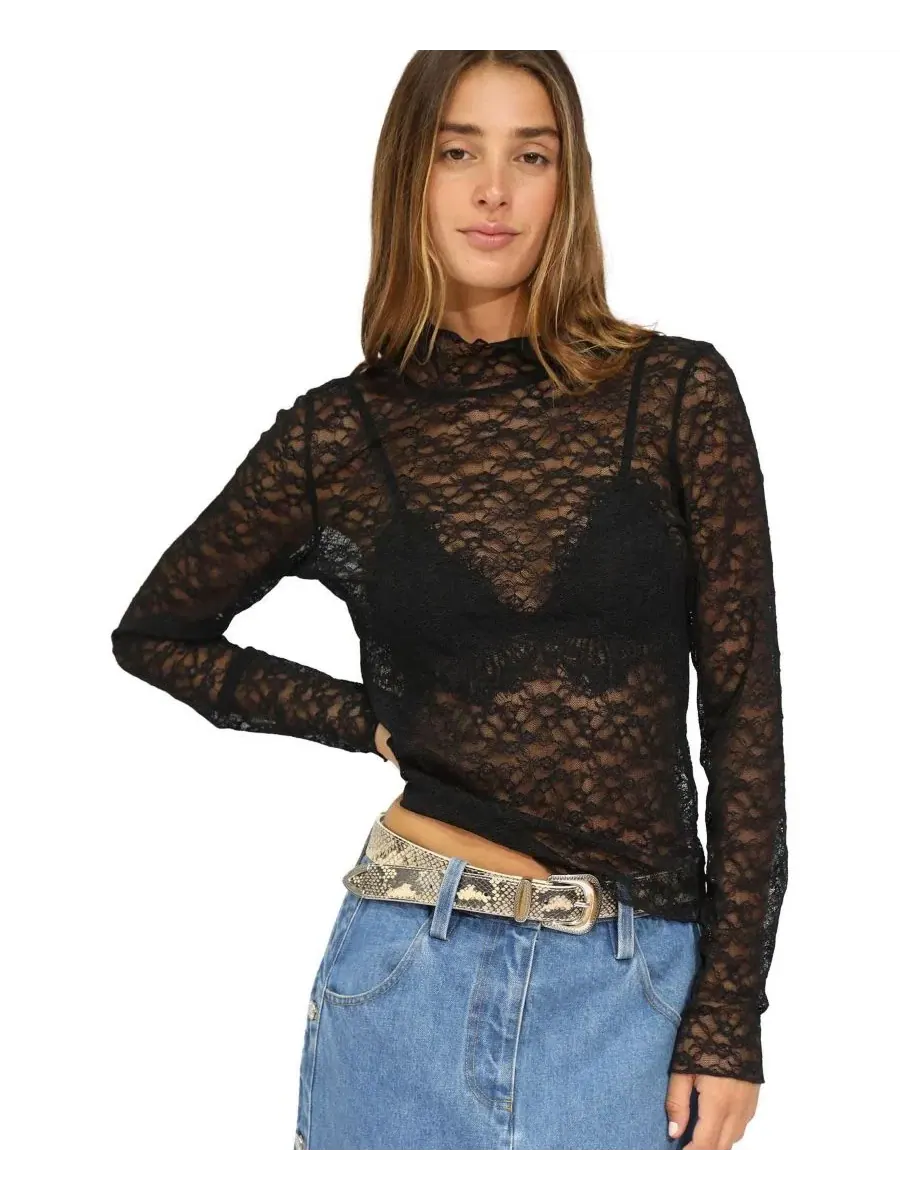 Кружевная блузка Fairy Girl Lace Top Belle & Bloom — изображение 2 из 5, черный