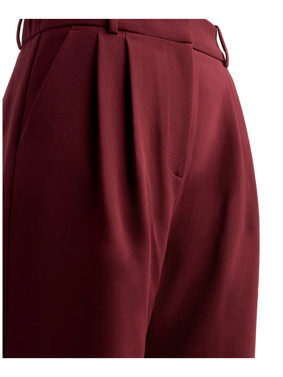 Брюки широкие с защипами, модель Soft Stretch Wide-Leg BCX — изображение 3 из 4, фиолетовый