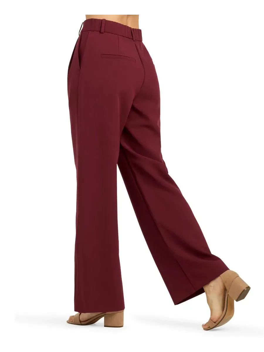 Брюки широкие с защипами, модель Soft Stretch Wide-Leg BCX — изображение 4 из 4, фиолетовый