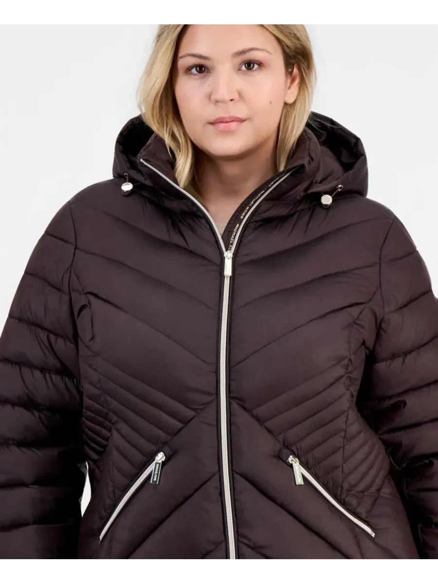 Пуховик капюшоном Michael Kors — изображение 3 из 3, шоколад