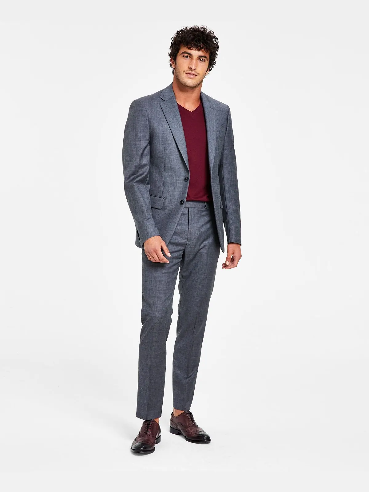 Мужской костюм x-fit slim-fit stretch Calvin Klein — изображение 3 из 9, светлый синий