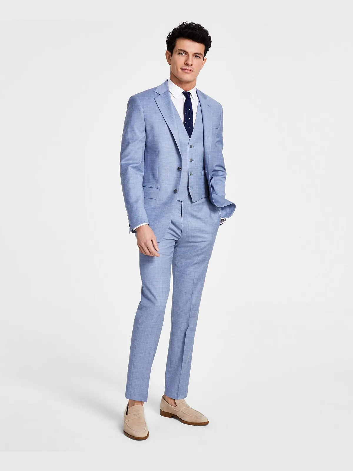 Мужской костюм x-fit slim-fit stretch Calvin Klein — изображение 4 из 9, светлый синий