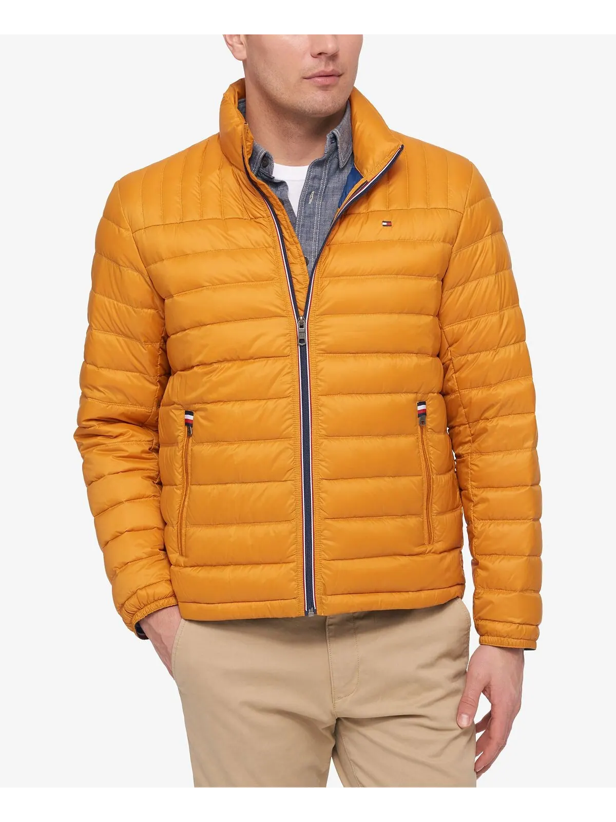 Куртка Tommy Hilfiger Packable Quilted Puffer — изображение 1 из 4, желтый золотистый