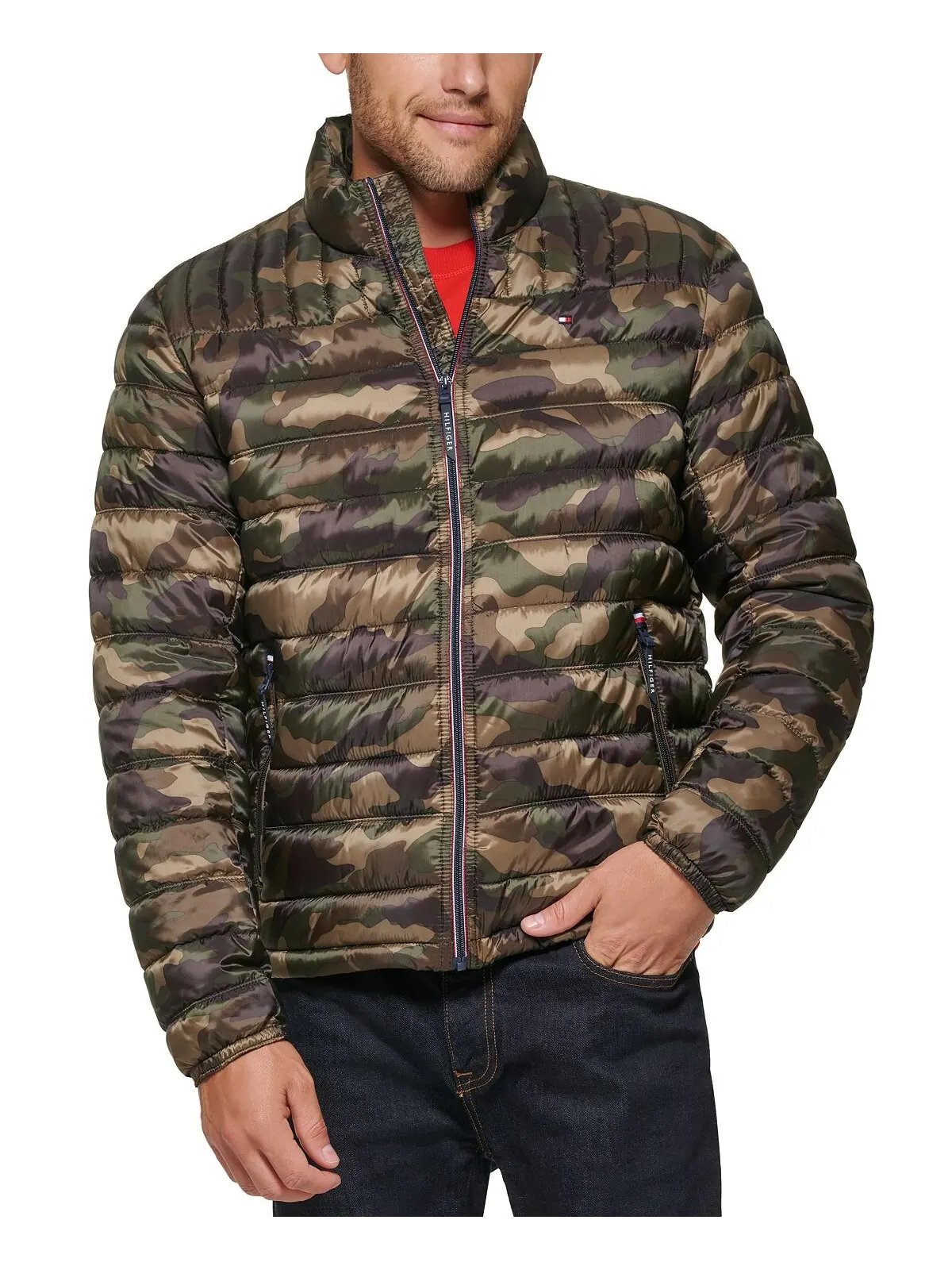 Куртка Tommy Hilfiger Packable Quilted Puffer — изображение 5 из 8, камуфляж