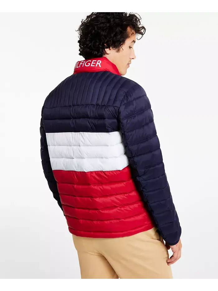 Мужская складная стеганая пуховая куртка Tommy Hilfiger — изображение 2 из 6, синий