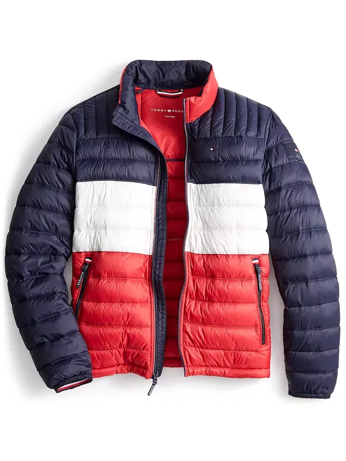 Мужская складная стеганая пуховая куртка Tommy Hilfiger — изображение 4 из 6, синий