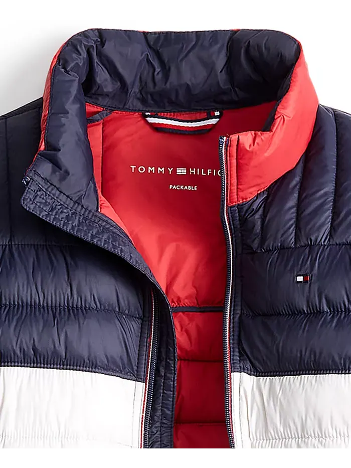 Мужская складная стеганая пуховая куртка Tommy Hilfiger — изображение 5 из 6, синий