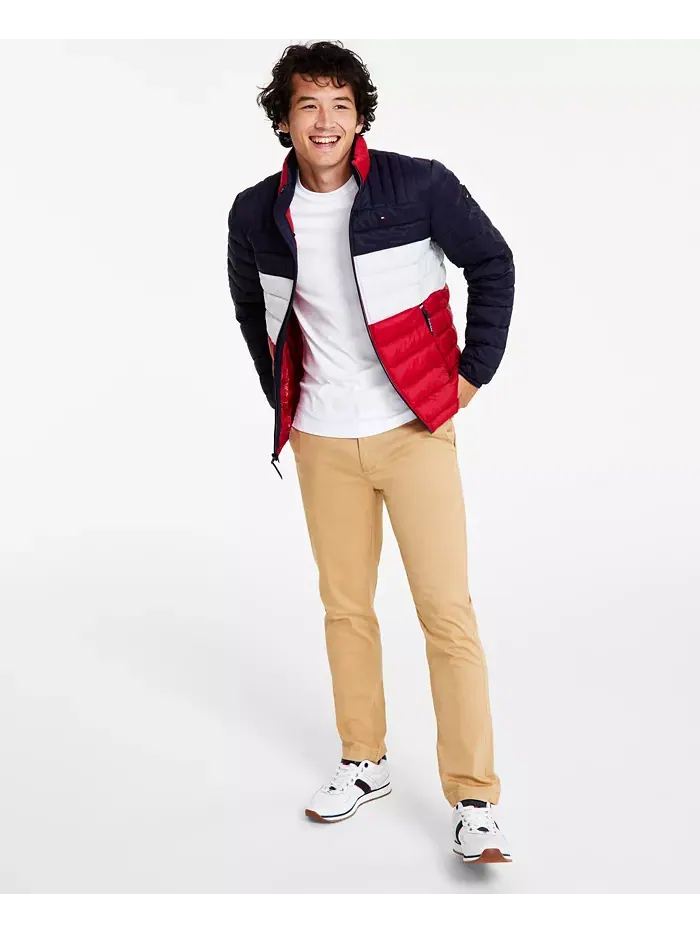 Мужская складная стеганая пуховая куртка Tommy Hilfiger — изображение 6 из 6, синий