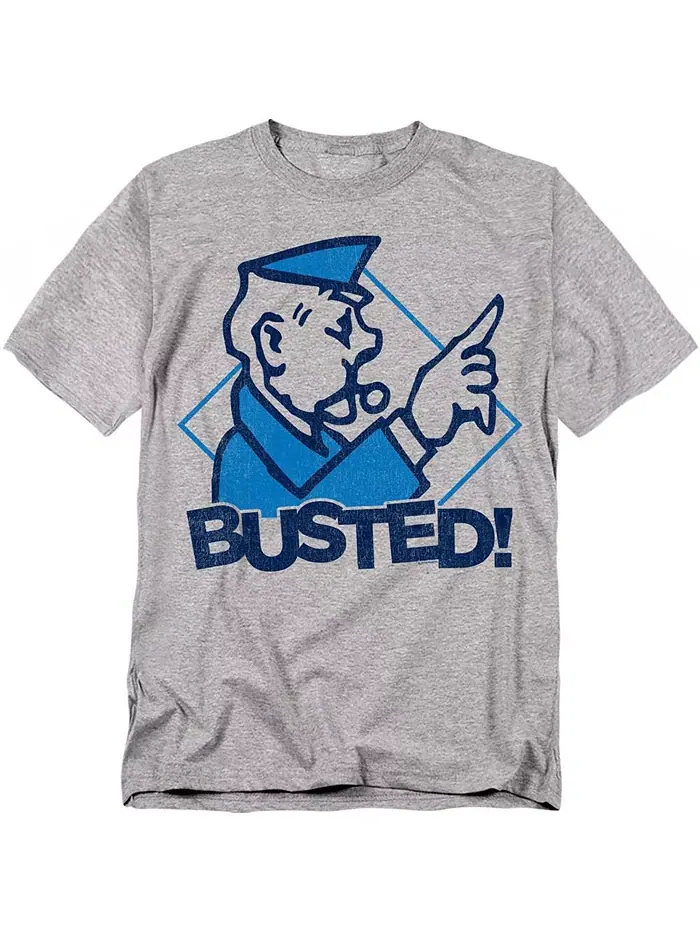 Мужская футболка You're Busted Monopoly — серый