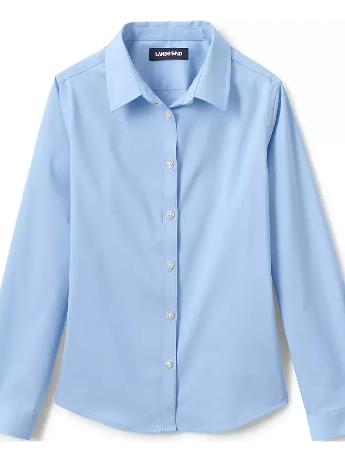 Блузка с длинным рукавом Big Girls No Gape Stretch Lands' End — 1