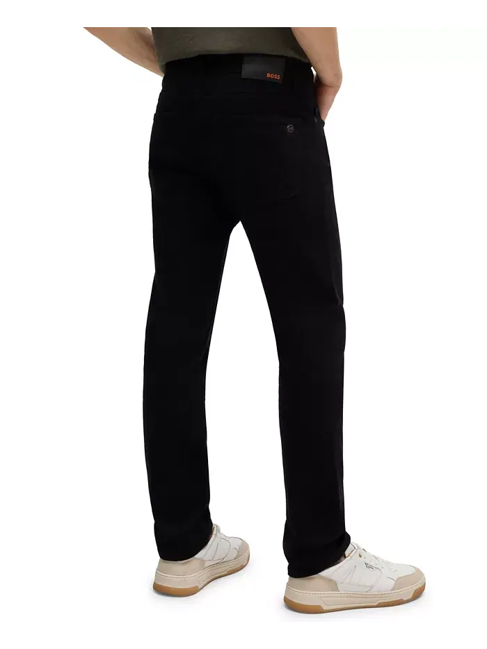 Мужские джинсы Comfort-Stretch Slim-Fit Hugo Boss — изображение 3 из 4, черный