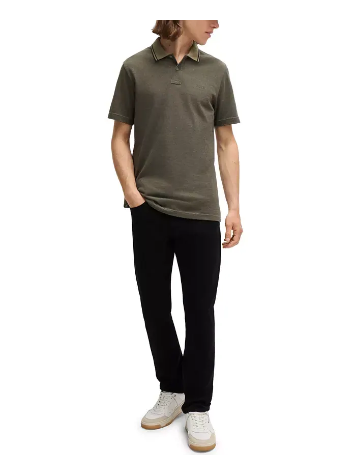 Мужские джинсы Comfort-Stretch Slim-Fit Hugo Boss — изображение 4 из 4, черный