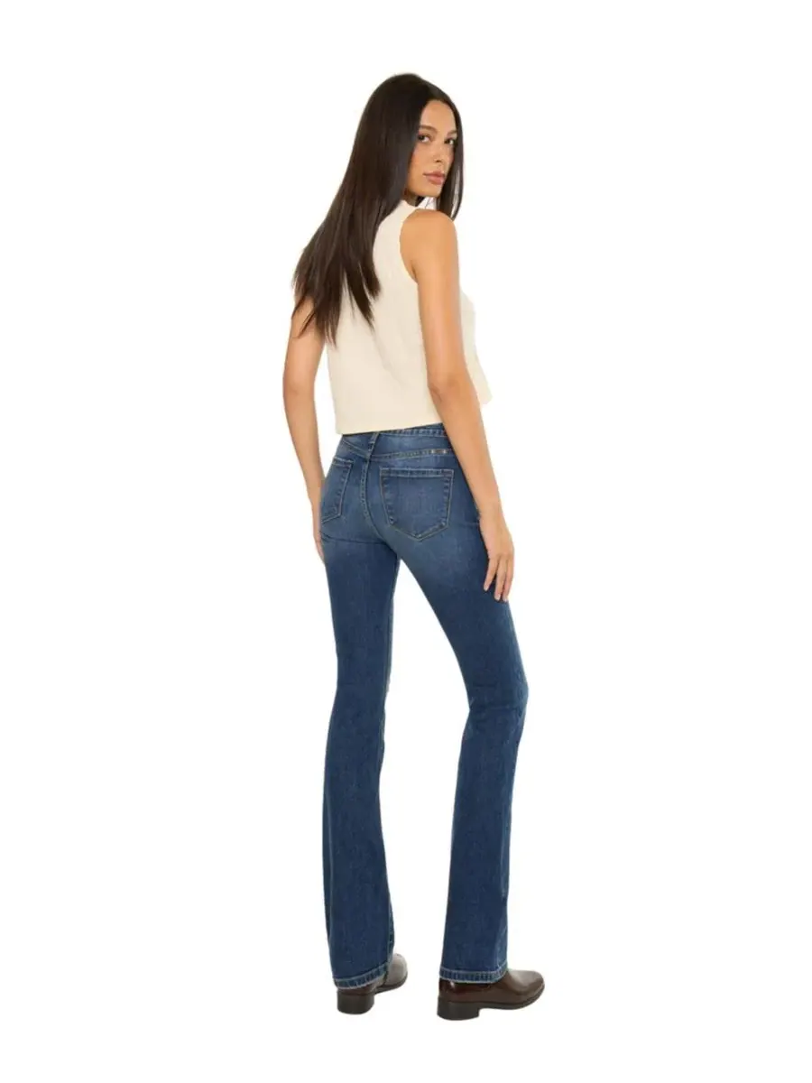 Джинсы скинни-клеш с высокой посадкой Brooklyn High Rise Skinny Bootcut KanCan Essential — изображение 2 из 6, черный
