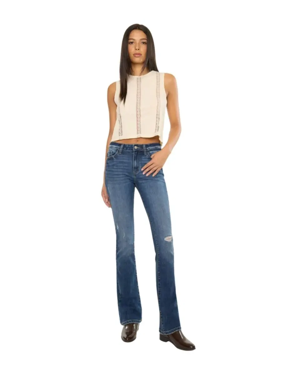 Джинсы скинни-клеш с высокой посадкой Brooklyn High Rise Skinny Bootcut KanCan Essential — изображение 6 из 6, черный