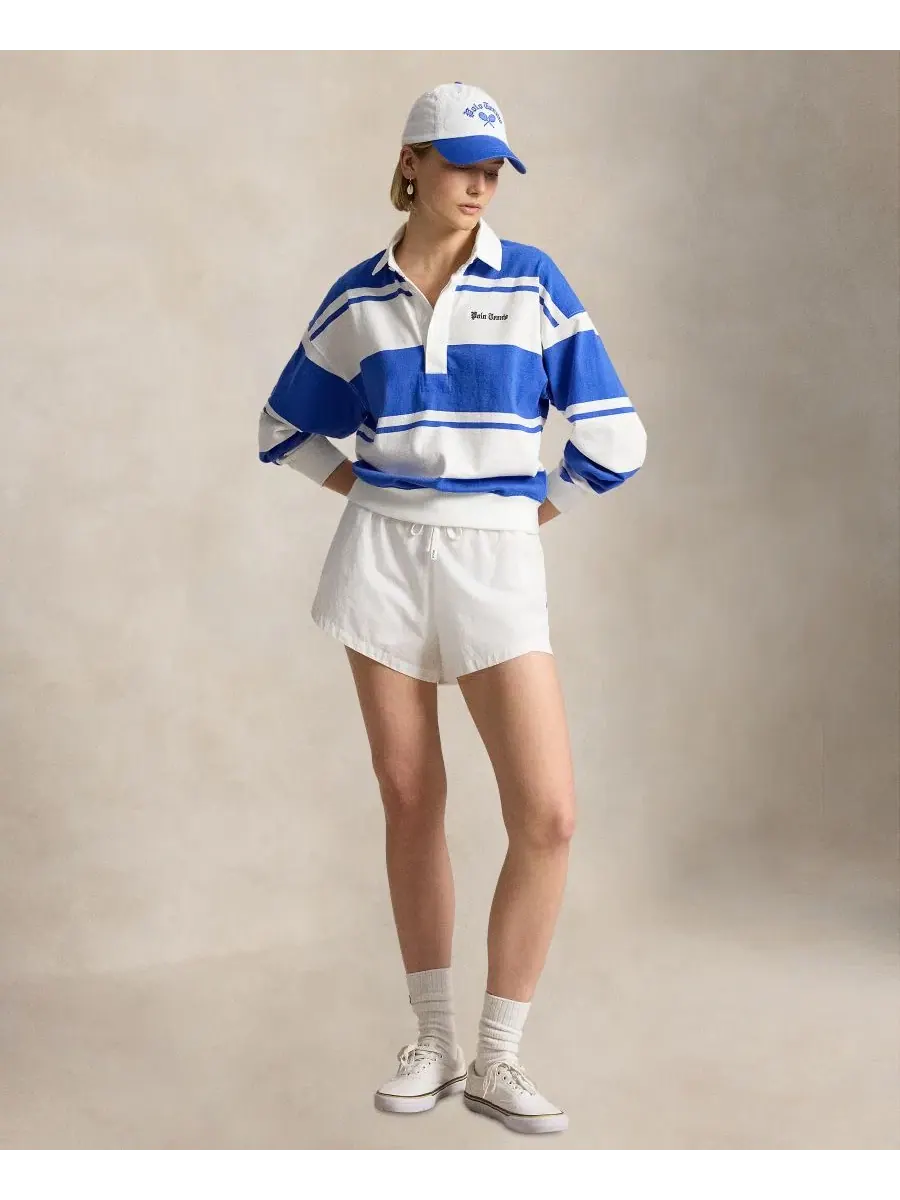 Рубашка из хлопка с воротником-поло US Open Polo Ralph Lauren — изображение 3 из 7, синий/белый