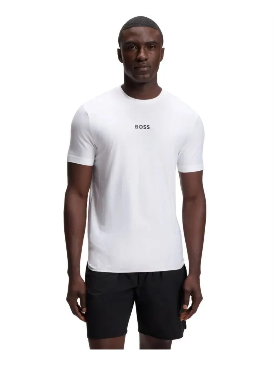 Футболка с логотипом и жаккардовой полосой Slim Fit Hugo Boss