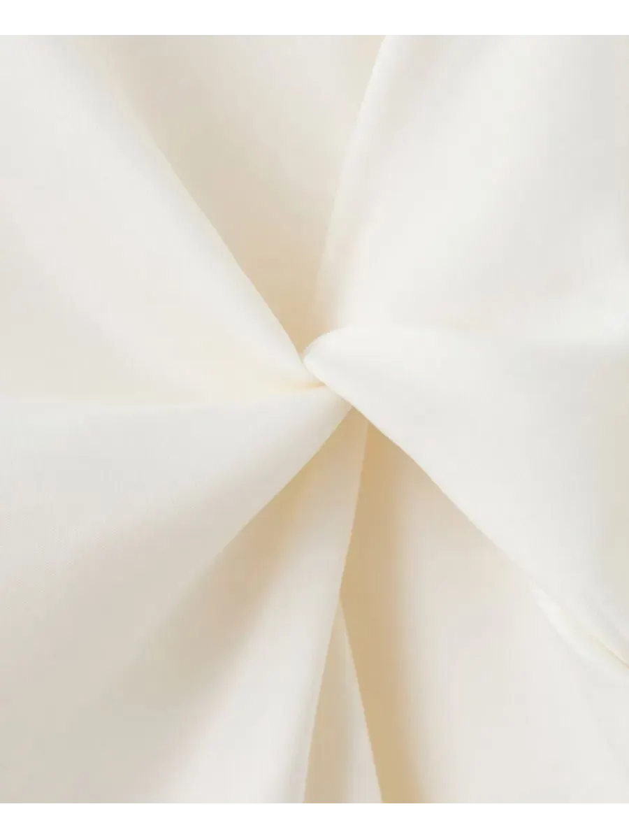 Платье миди с защипами из атласа, модель Ruched Satin Dress MANGO — изображение 3 из 6, светлый бежевый