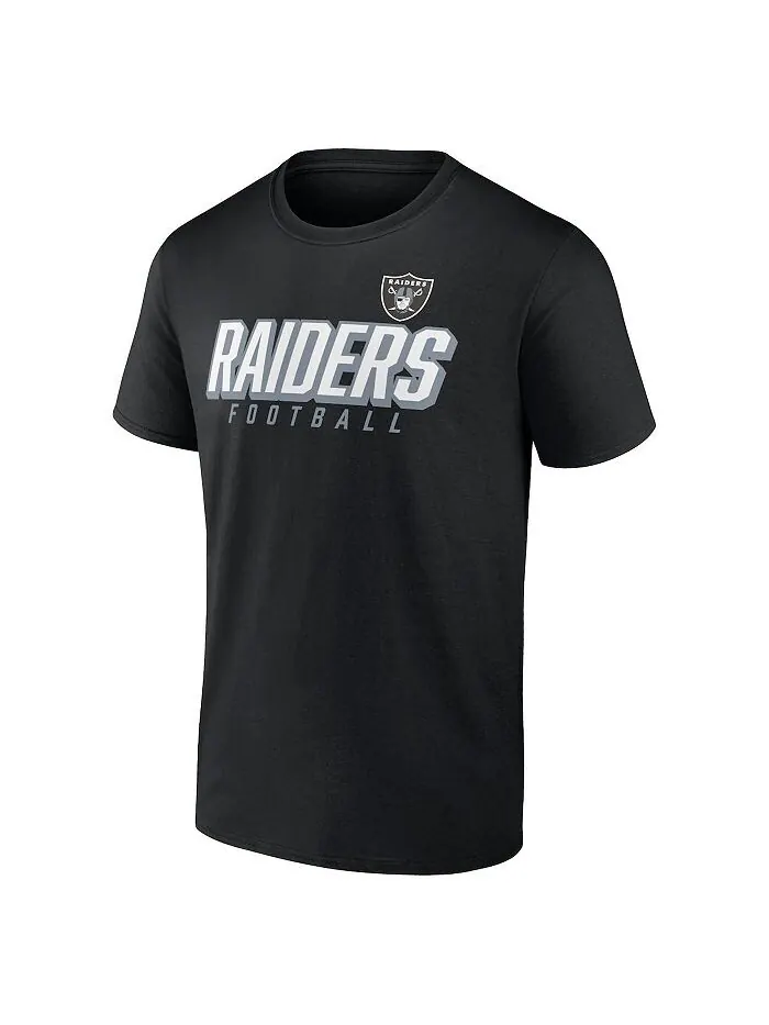 Мужской комплект футболок черного и серебристого цвета с логотипом Las Vegas Raiders Player Pack — изображение 2 из 4