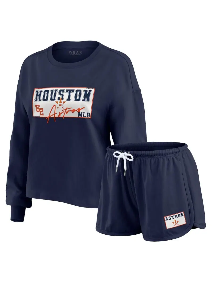 Комплект из лонгслива и шорт с принтом Houston Astros WEAR by Erin Andrews