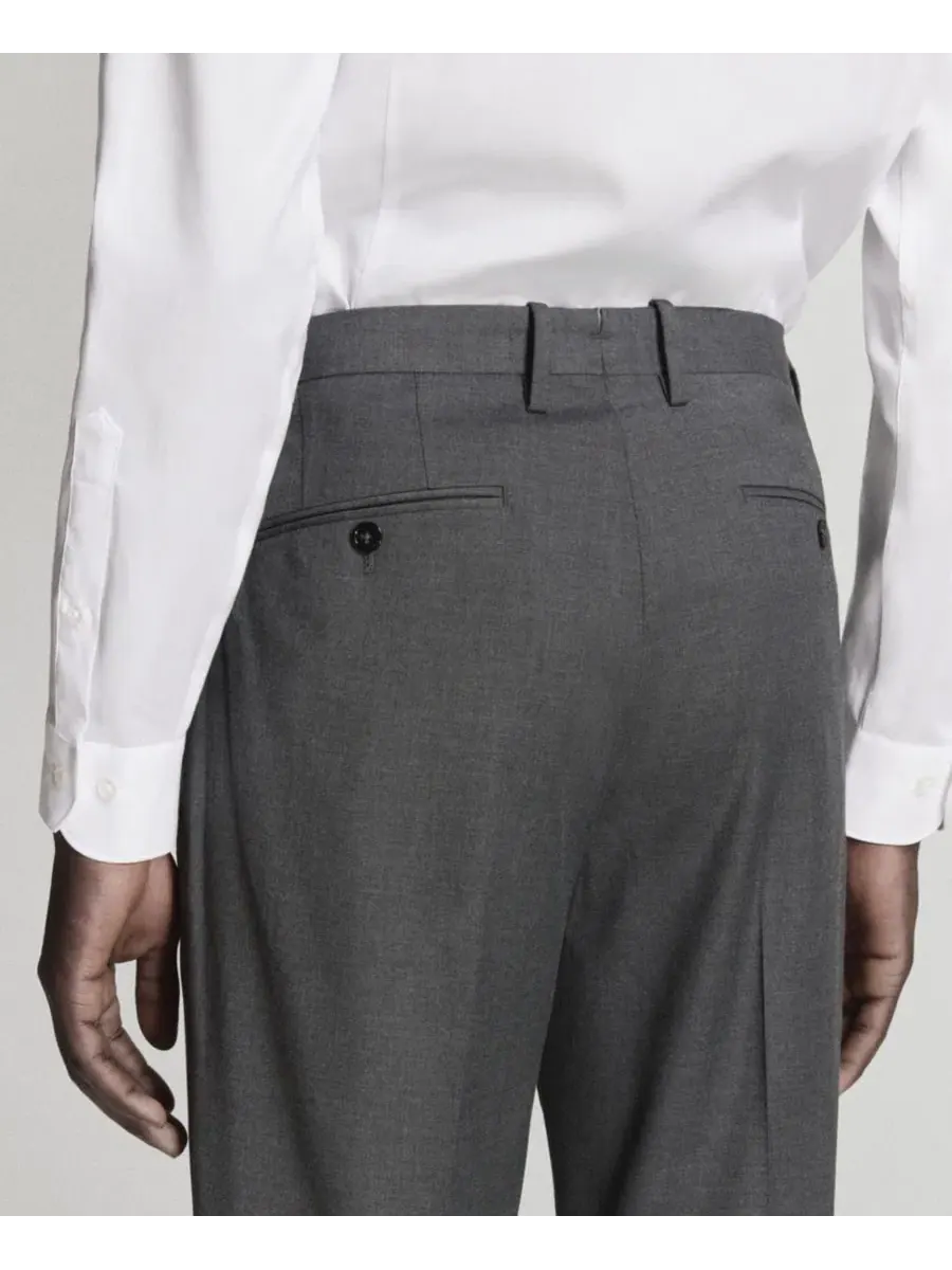 Брюки классические Milan Slim Fit MANGO — изображение 4 из 8, серый