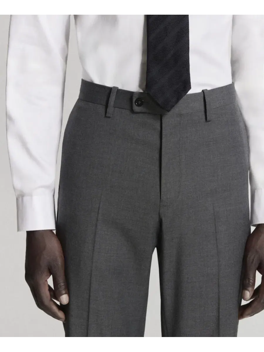 Брюки классические Milan Slim Fit MANGO — изображение 6 из 8, серый
