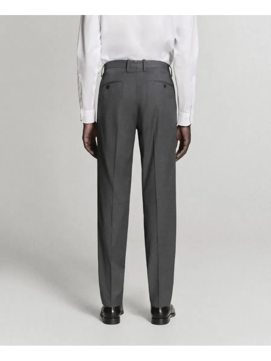 Брюки классические Milan Slim Fit MANGO — изображение 7 из 8, серый