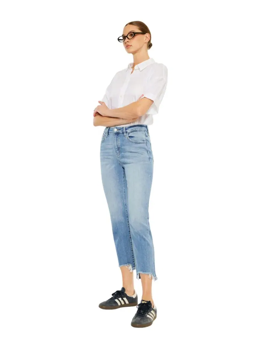 Джинсы скинни-кроп с высокой посадкой Angela High Rise Slim Crop Straight KanCan Essential — изображение 3 из 7