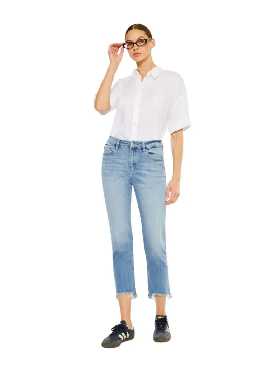 Джинсы скинни-кроп с высокой посадкой Angela High Rise Slim Crop Straight KanCan Essential — изображение 4 из 7