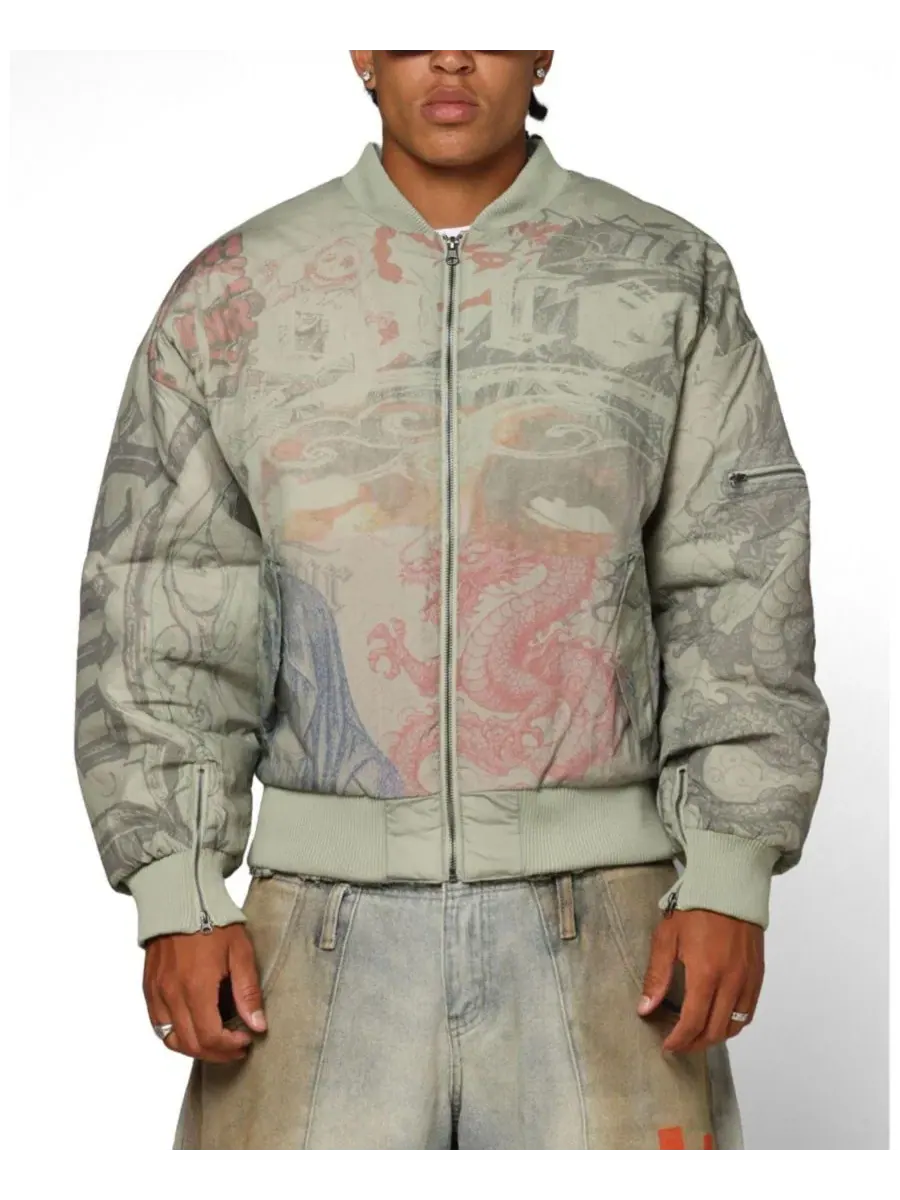 Бомбер с принтом Spray Bomber Jacket Loiter