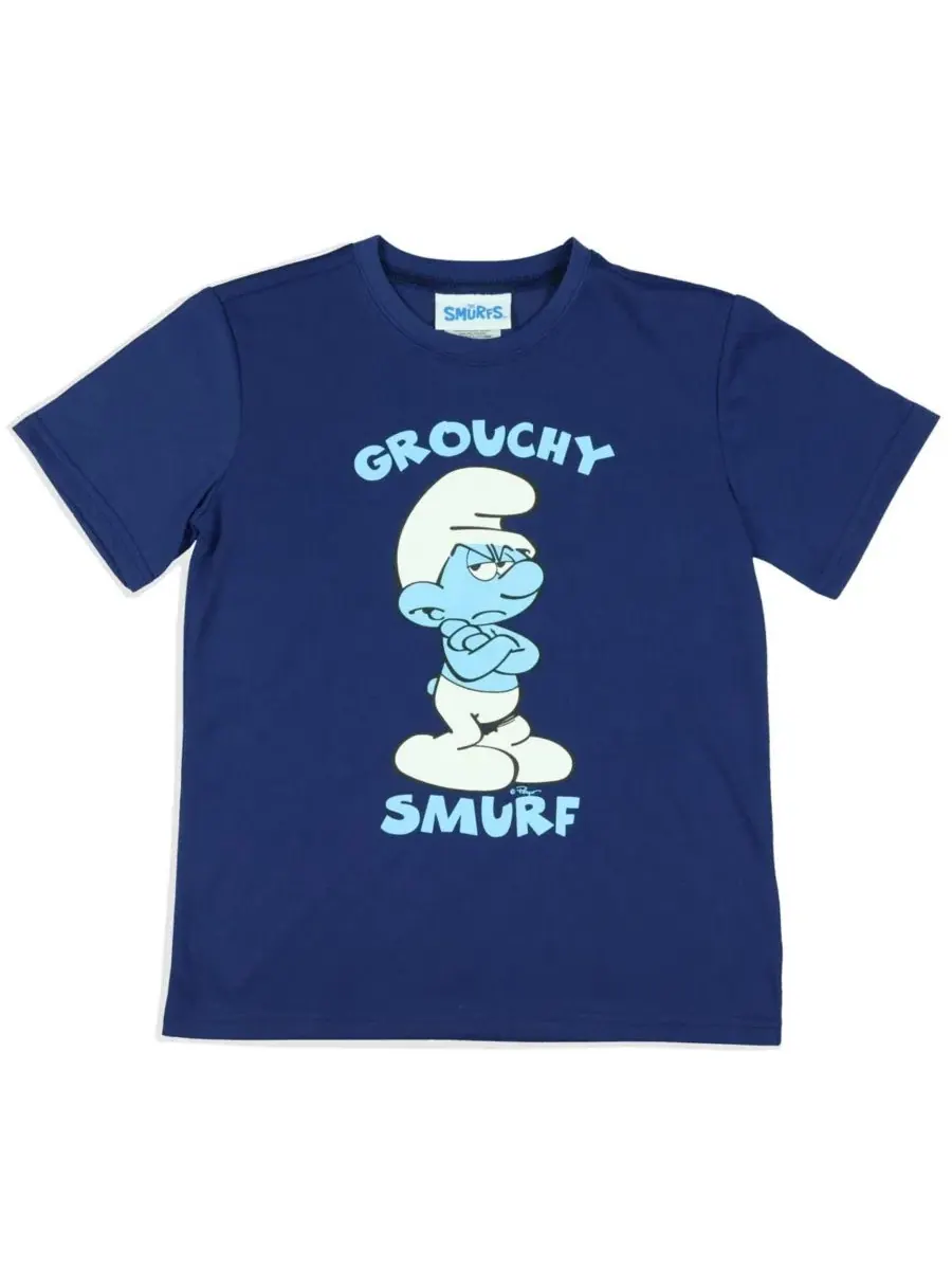 Пижамный комплект с коротким рукавом и шортами Grouchy Smurf The Smurfs — изображение 3 из 3, темно-синий