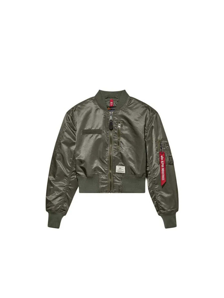 Женская укороченная летная куртка L-2B Gen II, размер W Alpha Industries — изображение 2 из 3, зеленый