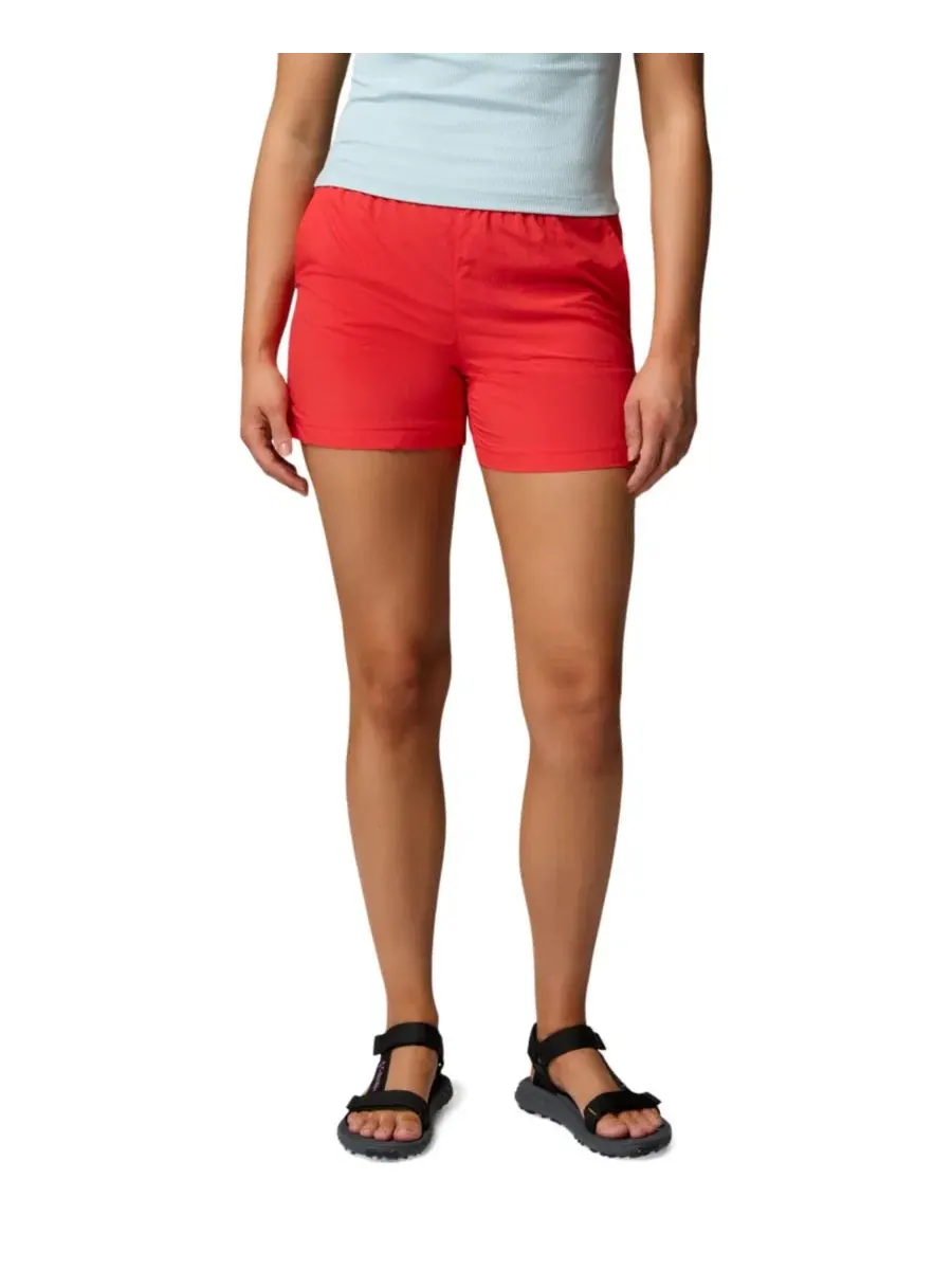 Шорты женские с эластичным поясом, из нейлона, модель Sandy River Lightweight Columbia — изображение 2 из 6, красный