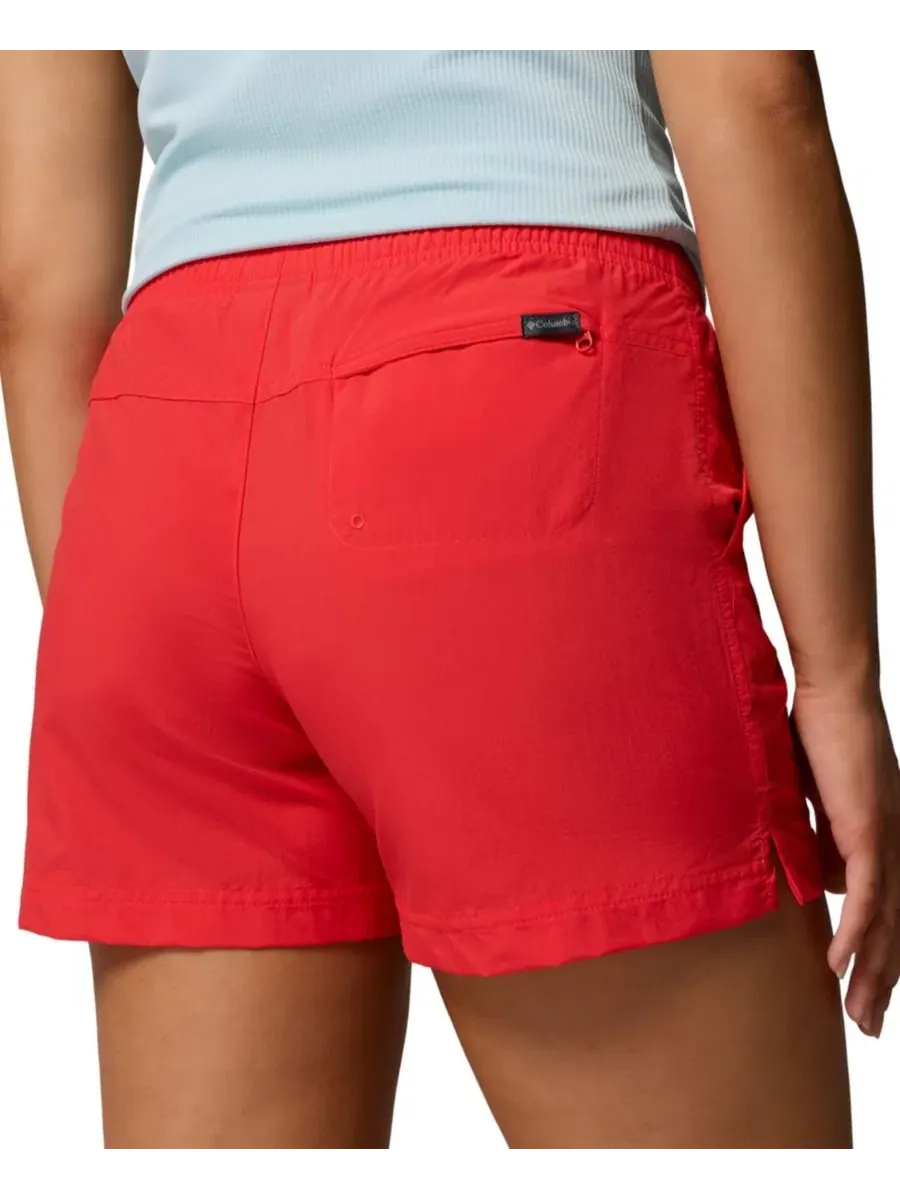 Шорты женские с эластичным поясом, из нейлона, модель Sandy River Lightweight Columbia — изображение 5 из 6, красный