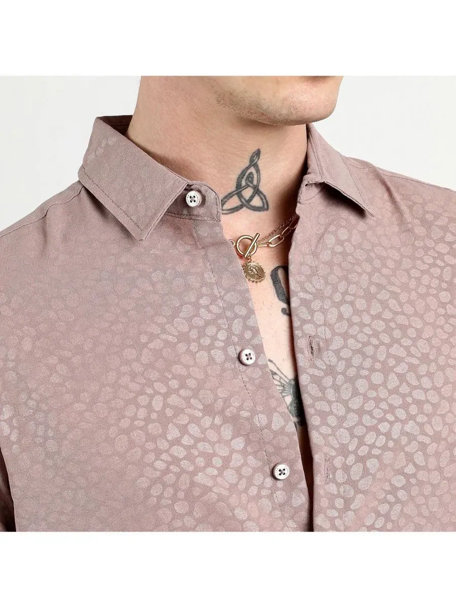 Рубашка-поло с воротником, из вискозы и полиэстера, Pavement Shirt Campus Sutra — изображение 3 из 7, розовый