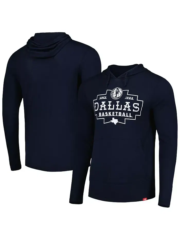 Мужская и женская худи с длинным рукавом Dallas Mavericks Rowan Tri-Blend в темно-синем цвете — изображение 1 из 3