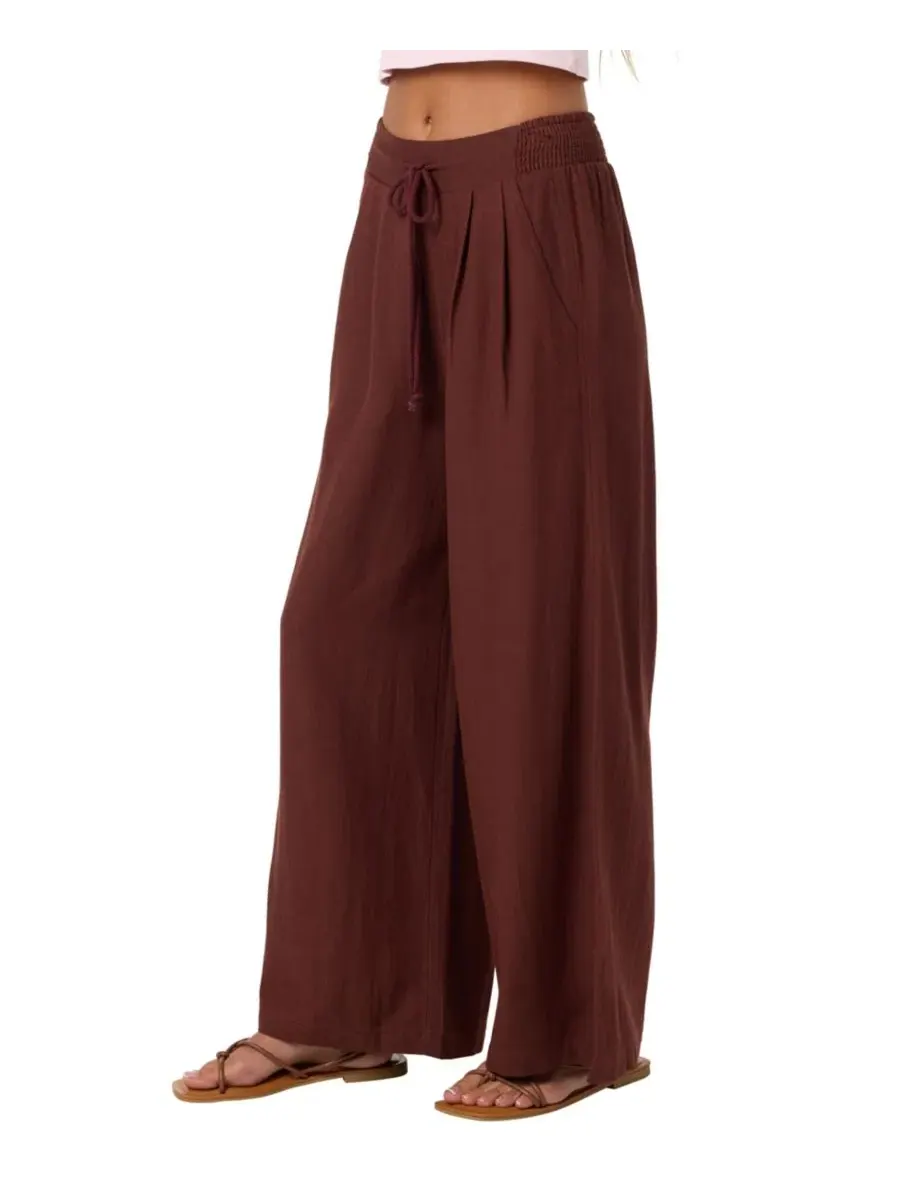 Брюки Kree Linen Pull-On O'Neill — изображение 4 из 7, шоколад