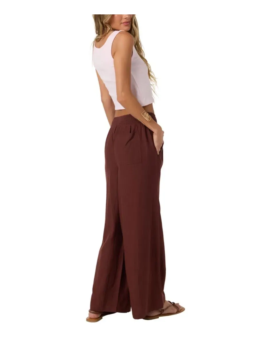 Брюки Kree Linen Pull-On O'Neill — изображение 5 из 7, шоколад