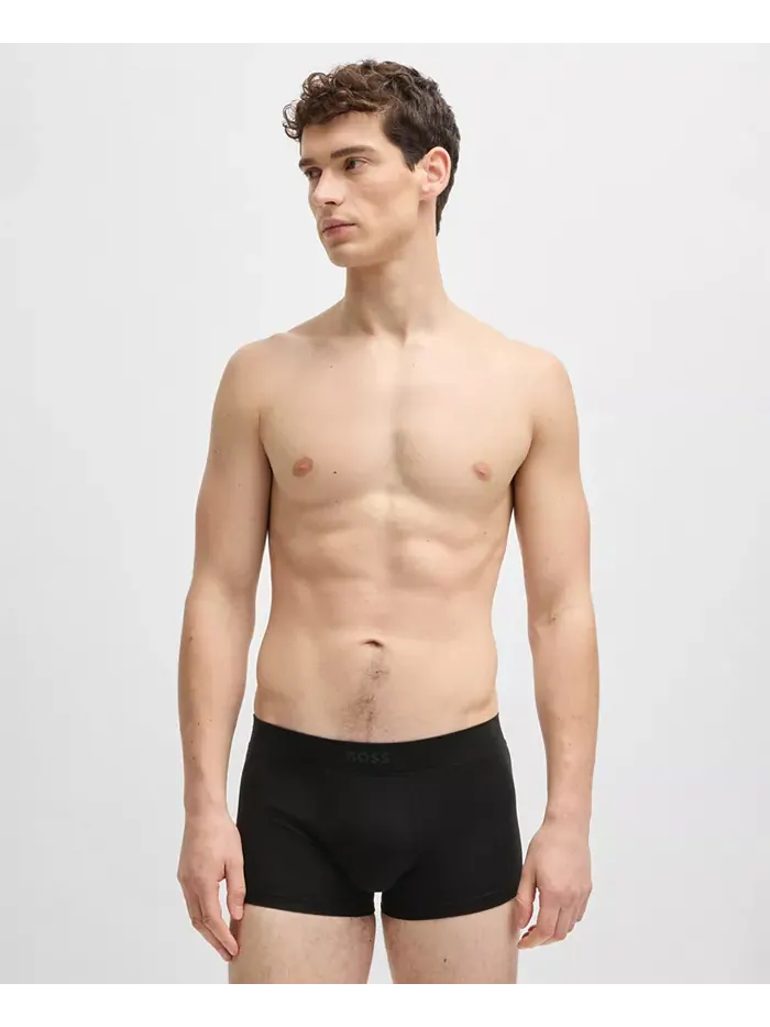 Мужские однотонные боксеры Regular Hugo Boss — изображение 2 из 8, черный