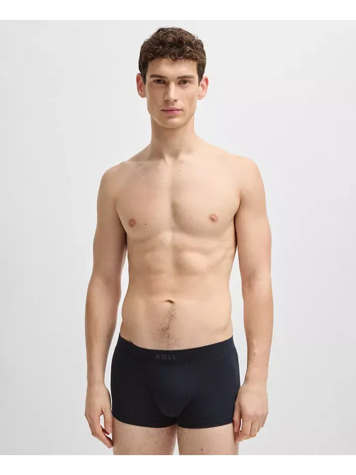 Мужские однотонные боксеры Regular Hugo Boss — изображение 2 из 5, синий