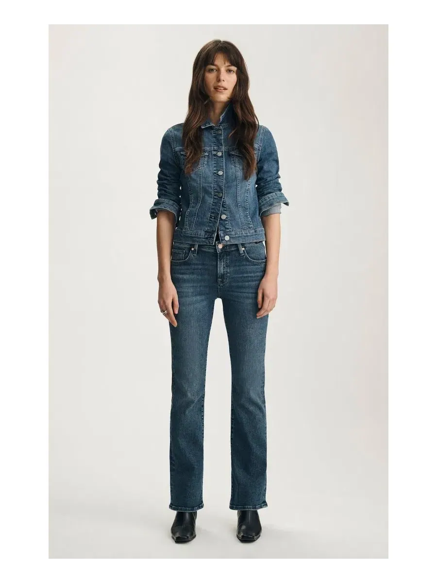 Джинсы-клеш с завышенной талией Molly Mavi Jeans — изображение 4 из 6, темный синий