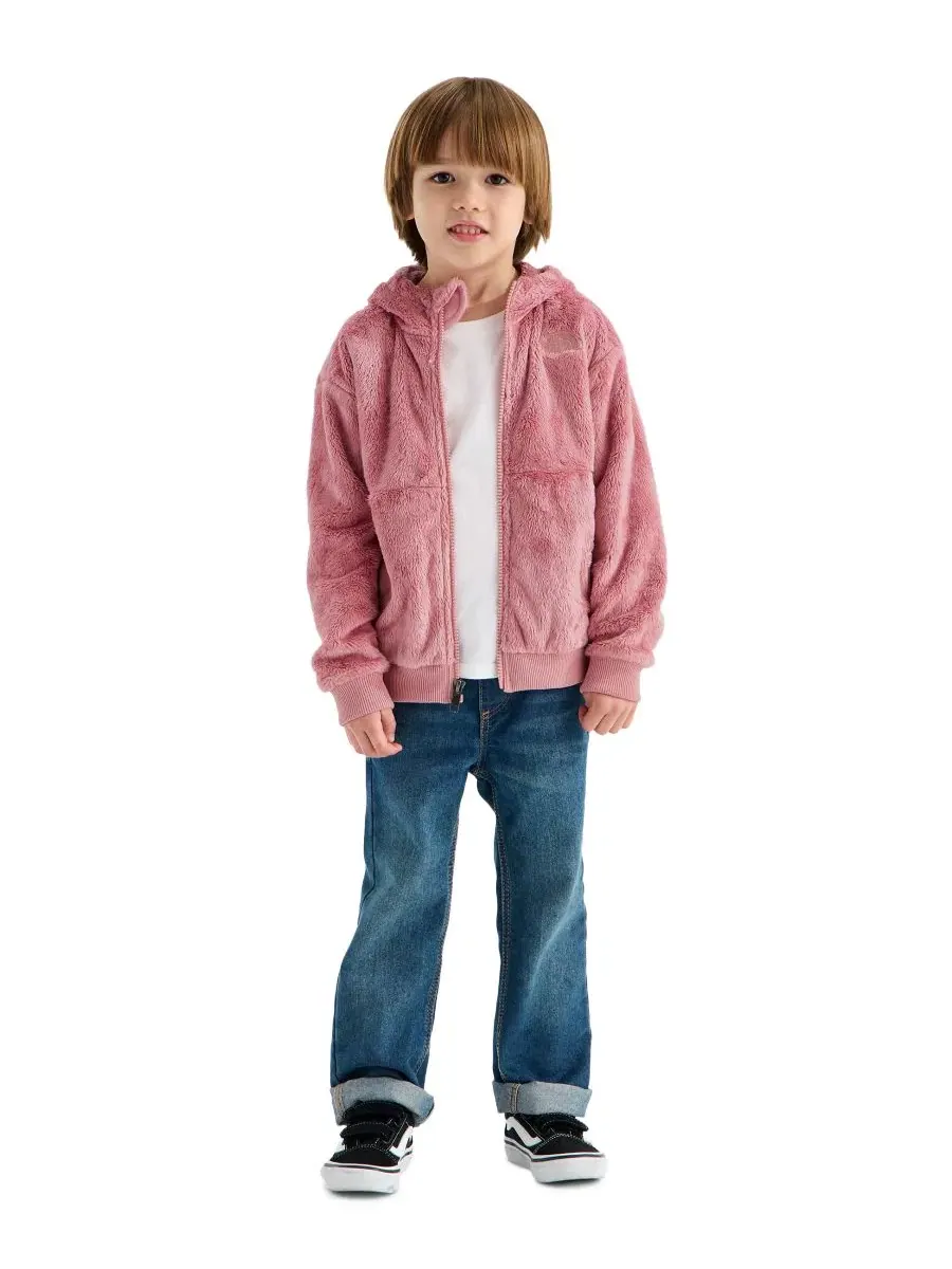 Детская куртка с капюшоном, свободный крой, Osito Full-Zip Hooded Jacket The North Face — изображение 4 из 6, розовый