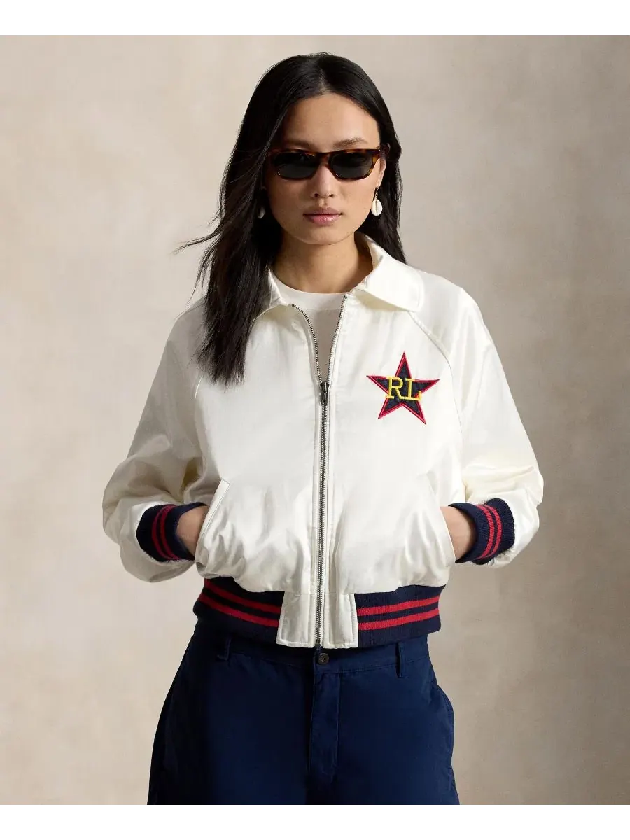 Женская куртка-бомбер с длинными рукавами и отложным воротником Polo Ralph Lauren