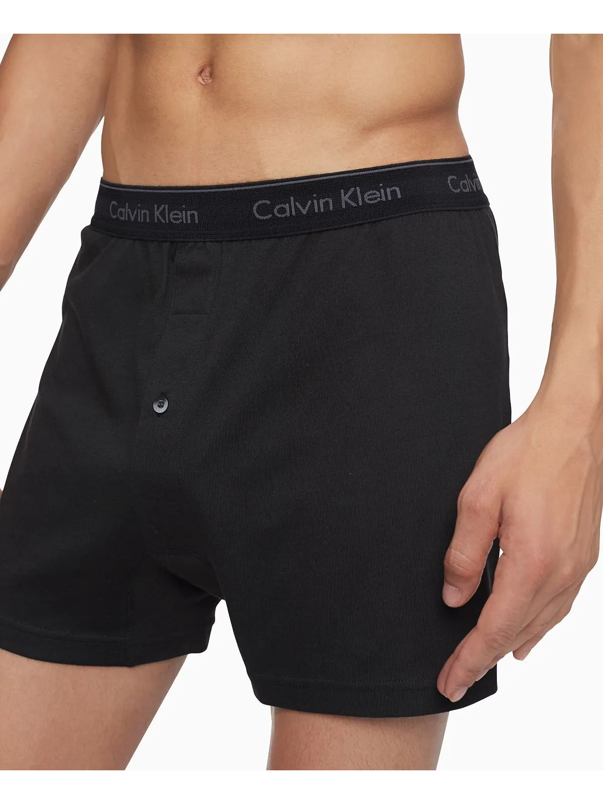 Комплект трусов Calvin Klein Cotton Classics Knit Boxers, 3 предмета — изображение 3 из 4, черный