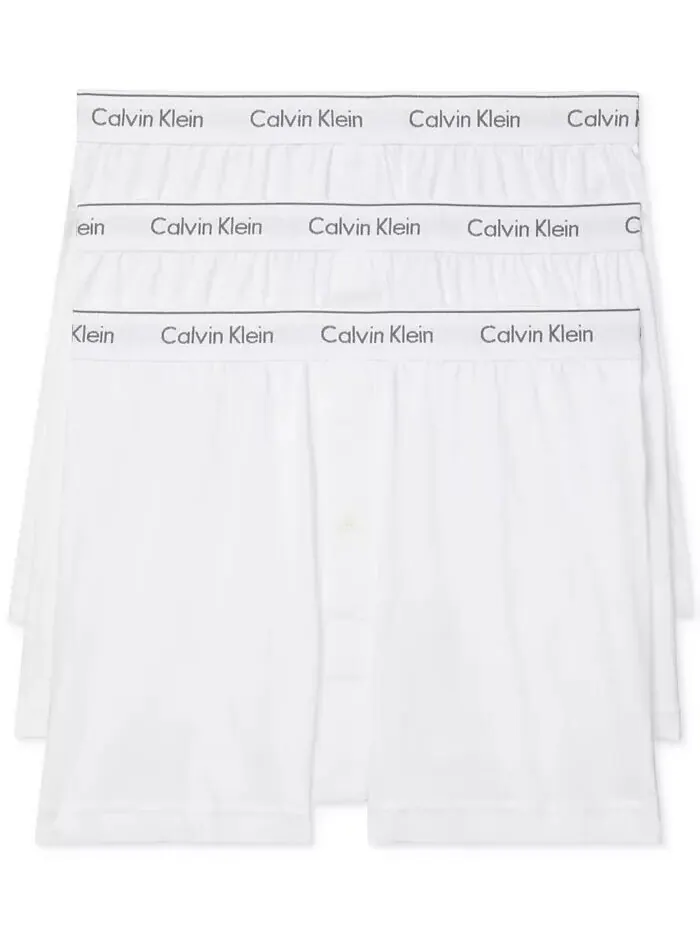 Комплект трусов Calvin Klein Cotton Classics Knit Boxers, 3 предмета — изображение 1 из 4, белый